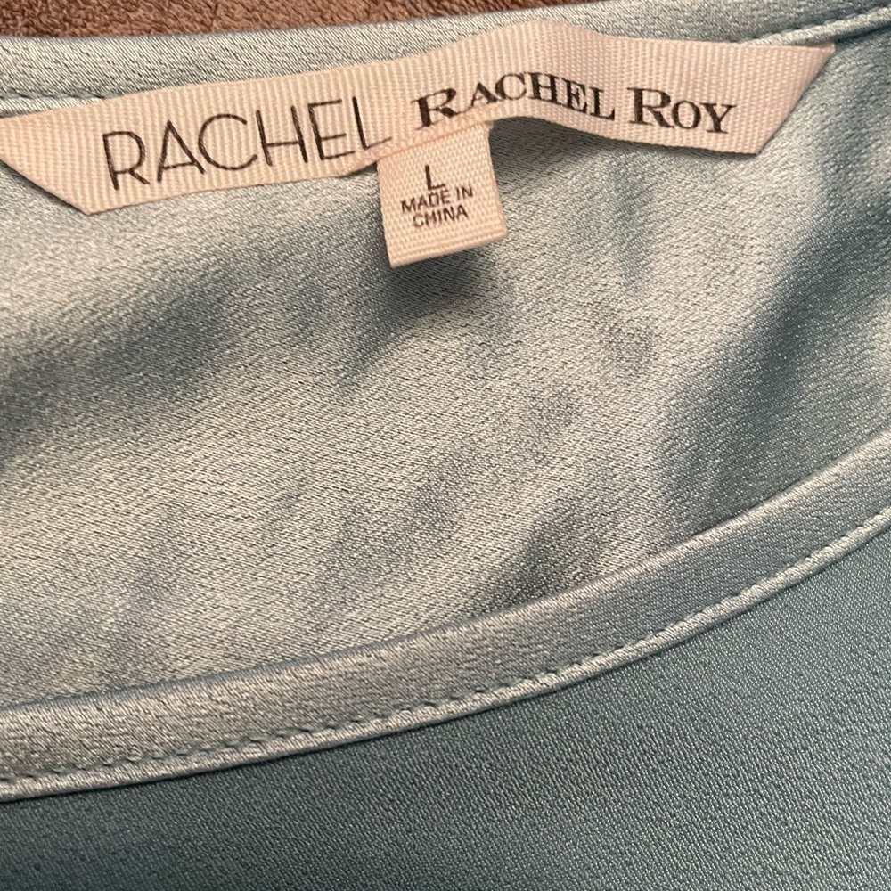 NWOT Rachael Roy Sleeveless Dress in light sage green Size L feminine flirty - Picture 4 of 7